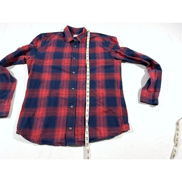 Marine Layer Red and Blue Plaid Casual Button Down Shirt - Picture 4 of 7
